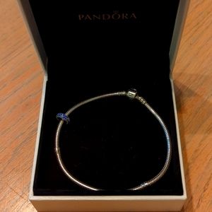 Pandora Moments Snake Chain Bracelet and charm - 9 inches